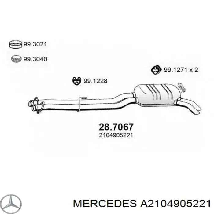 Глушитель задний A2104905221 Mercedes