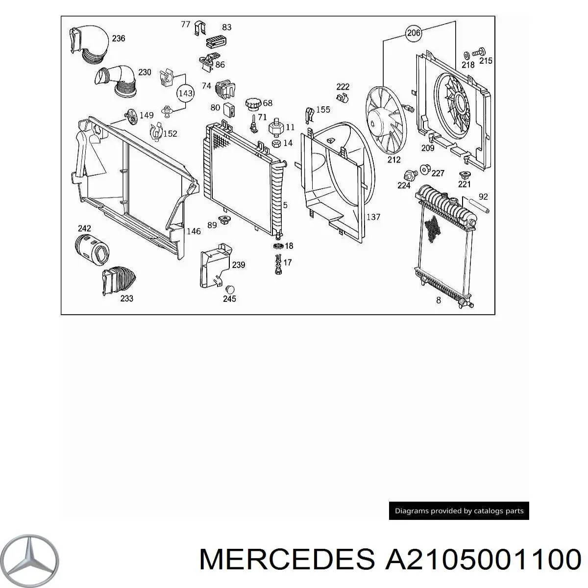 Радиатор масляный, правый на Mercedes E (S210)