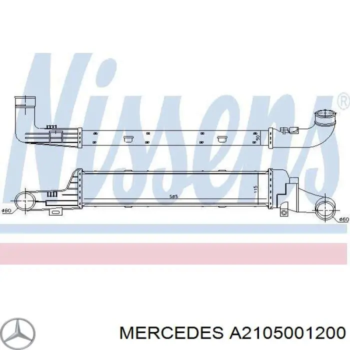 A2105001200 Mercedes radiador de intercooler