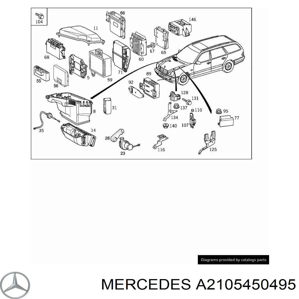 Вентилятор отсека блока управления Mercedes A2105450495 цена, от 6.33 USD