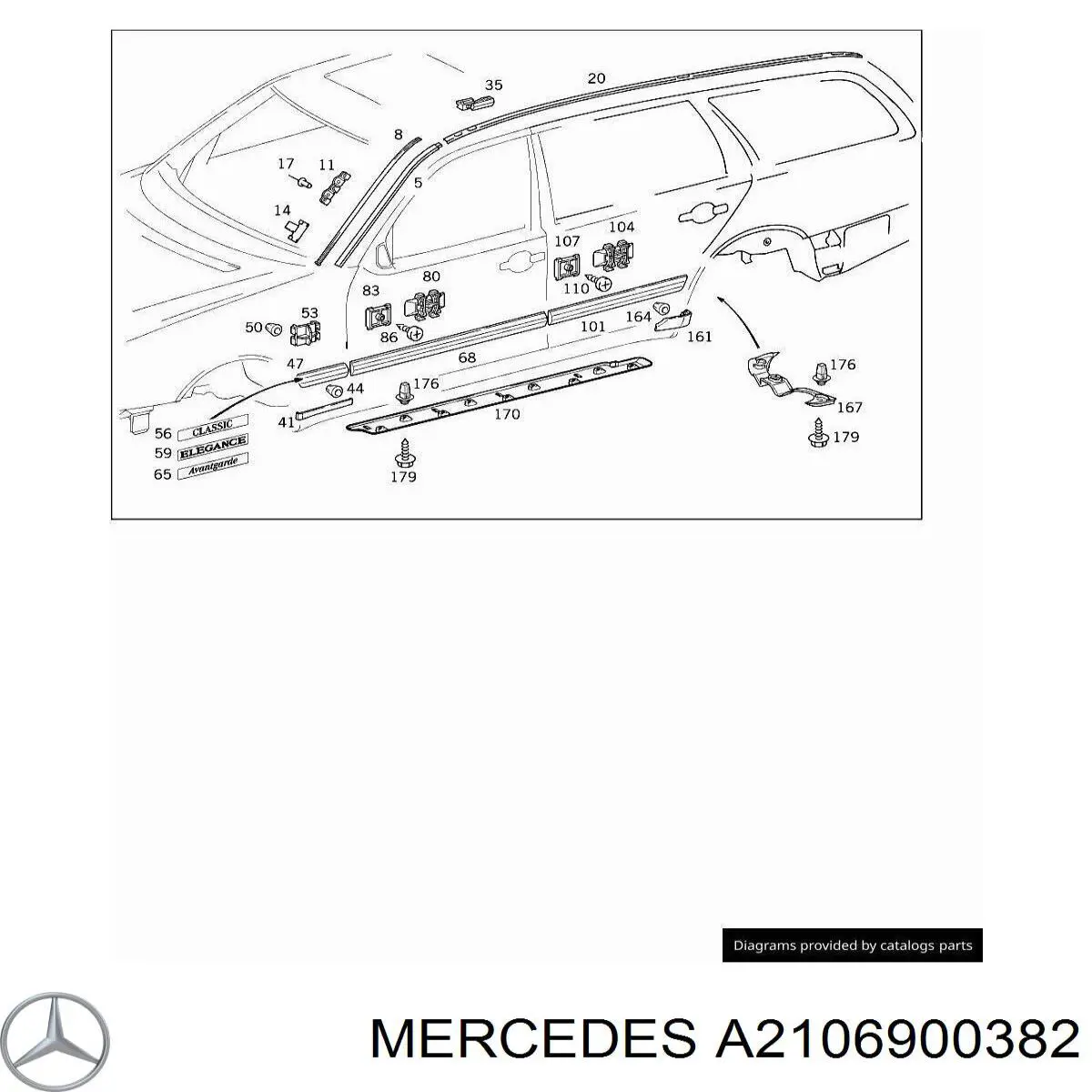 Купить A21069003829744 Mercedes Накладка двери передней левой