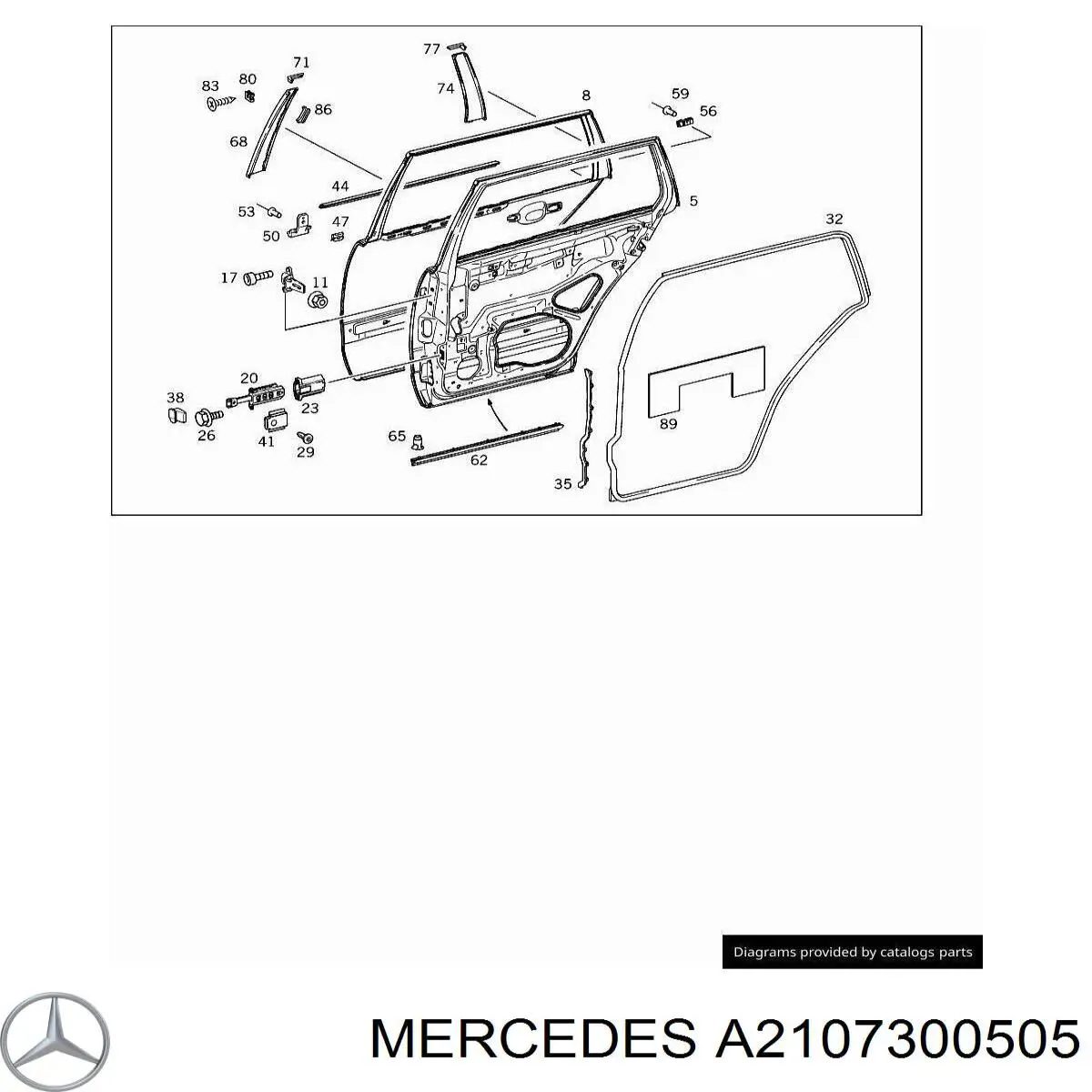 2107300505 Mercedes дверь задняя левая