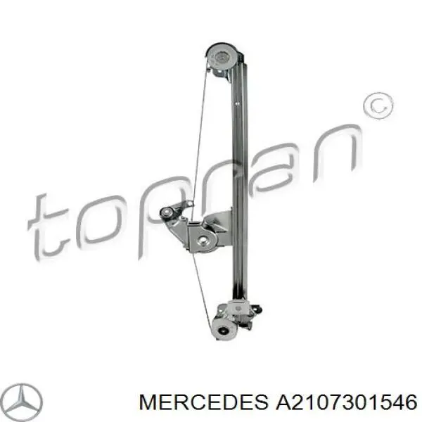 A2107301546 Mercedes mecanismo de acionamento de vidro da porta traseira esquerda