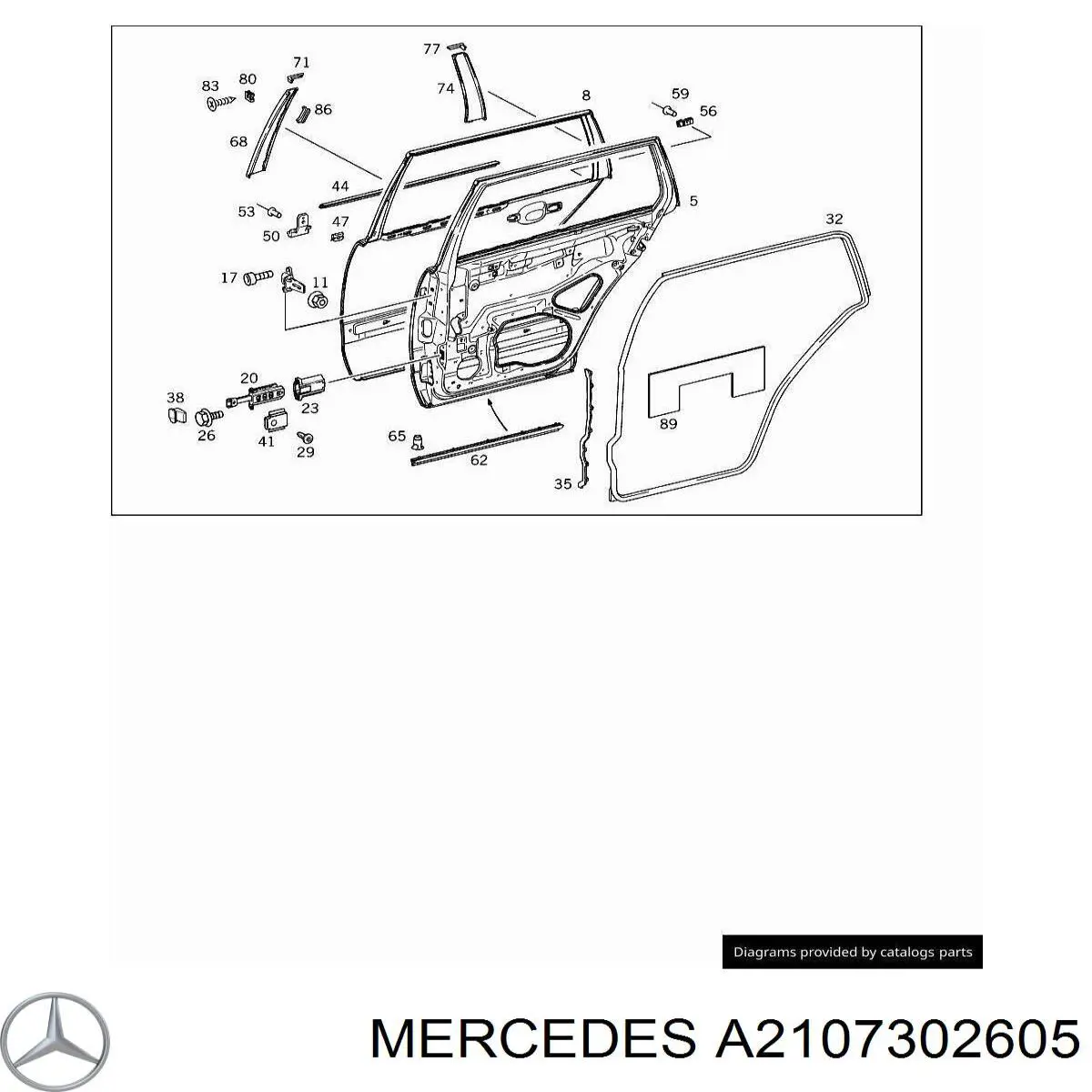 Задняя правая дверь Мерседес-бенц Е S210 (Mercedes E)