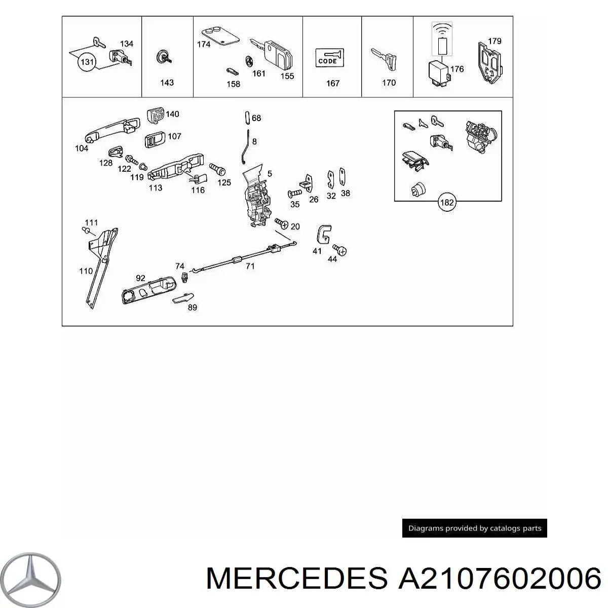 A2107602006 Mercedes ключ замка зажигания