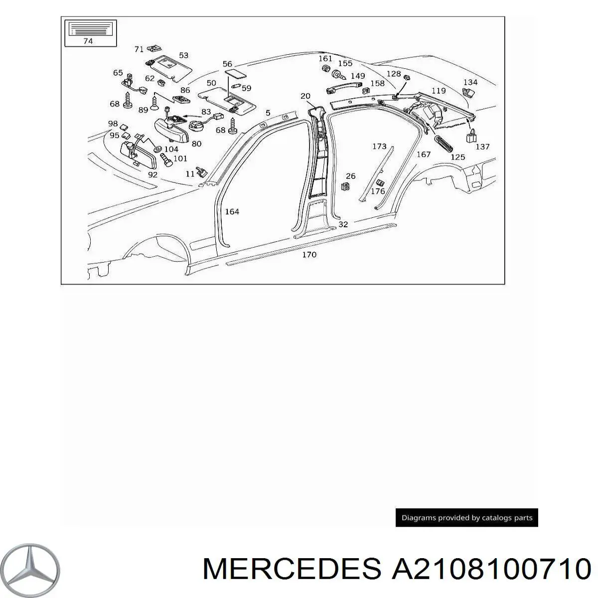 Солнцезащитный козырек A2108100710 Mercedes