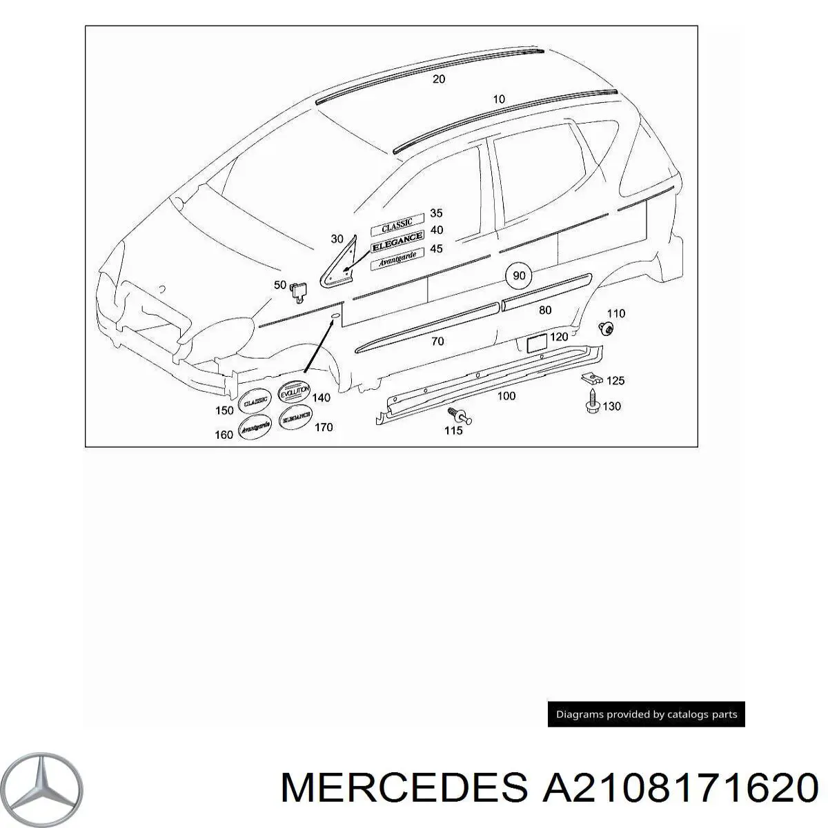  Mercedes A2108171620 цена, от 50.57 USD