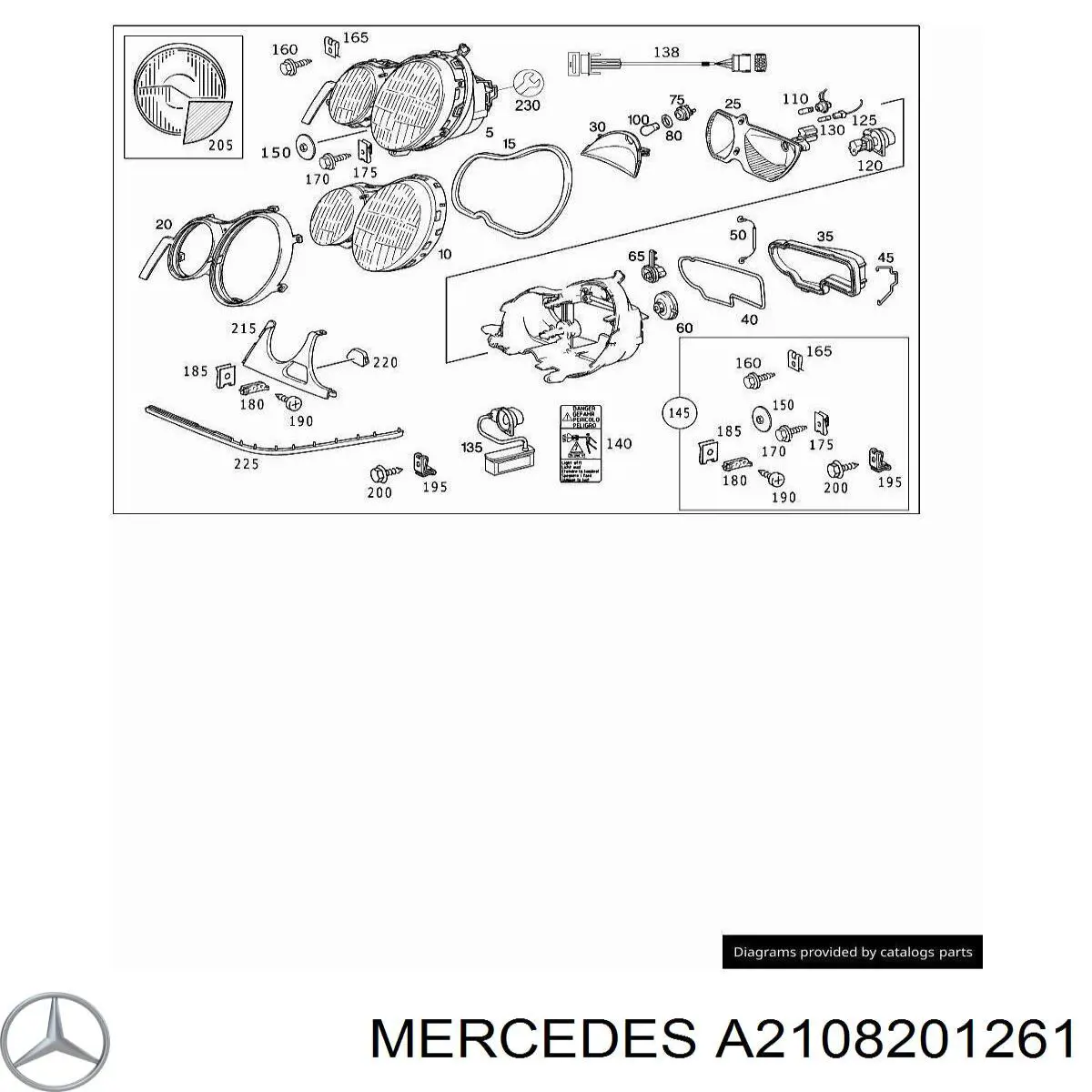 Фара правая A2108201261 Mercedes