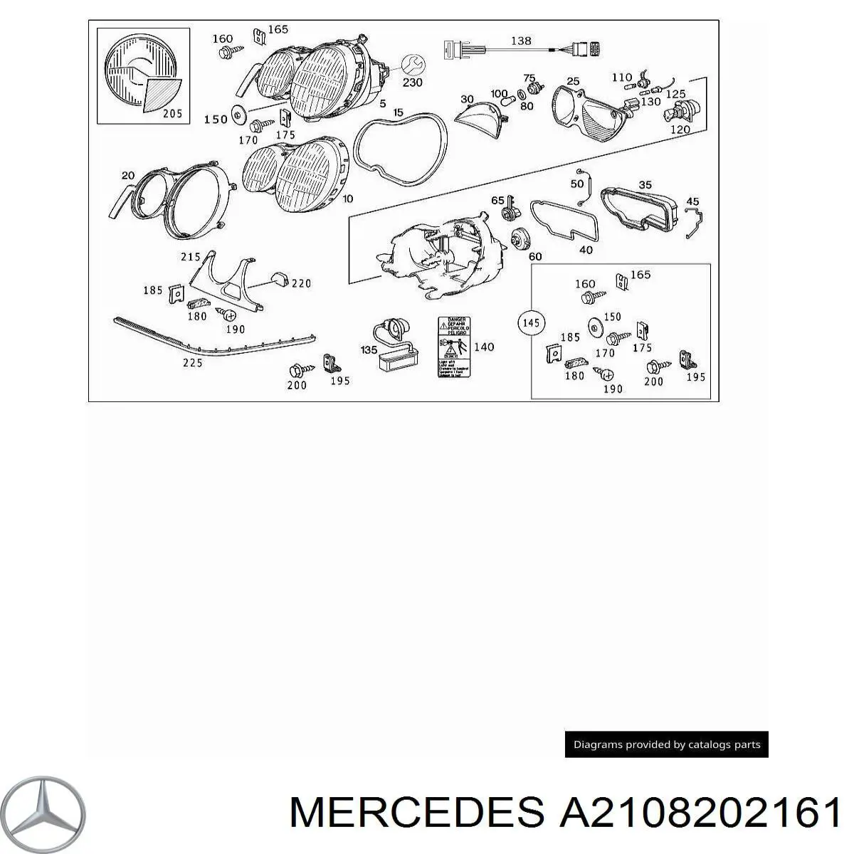A2108202161 Mercedes фара левая