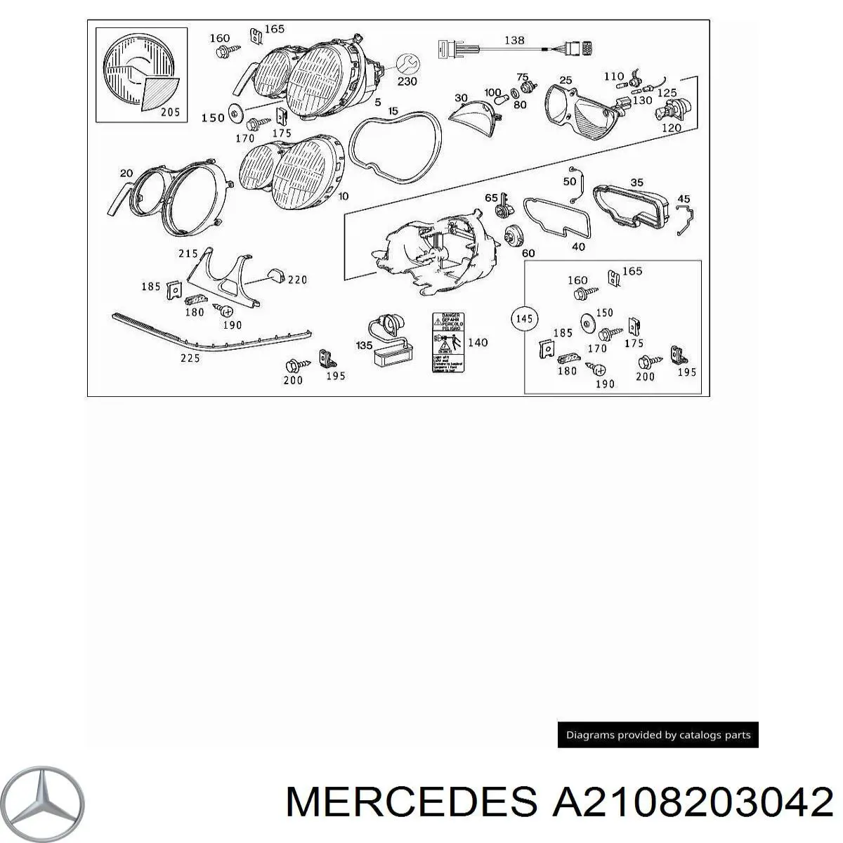 Корректор фары A2108203042 Mercedes