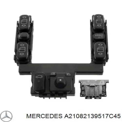 A21082139517C45 Mercedes unidade de botões de controlo de elevador de vidro de consola central