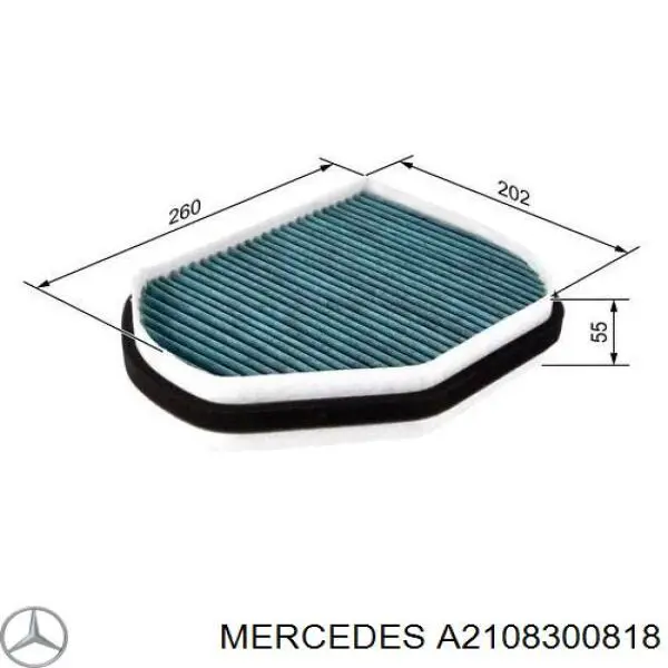 Воздушный фильтр салона Mercedes A2108300818