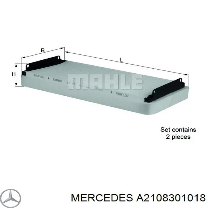 A2108301018 Mercedes filtro de salão