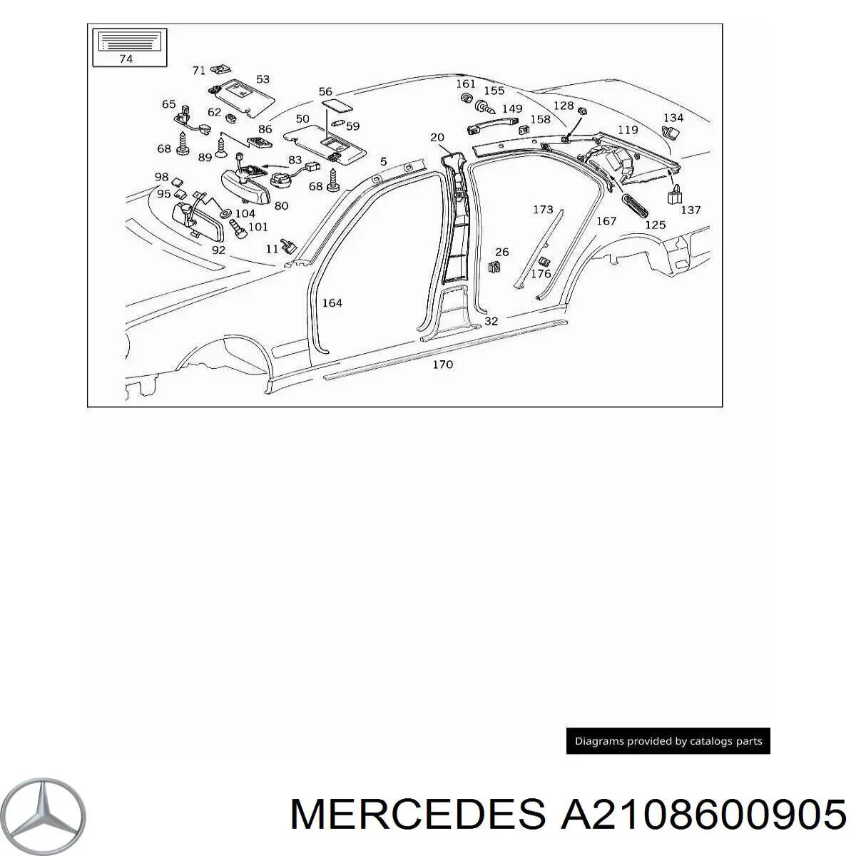 A2108600905 Mercedes cinto de segurança (airbag de estore lateral esquerdo)