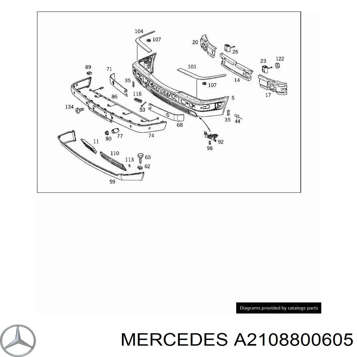 A2108800605 Mercedes заглушка бампера буксировочного крюка передняя