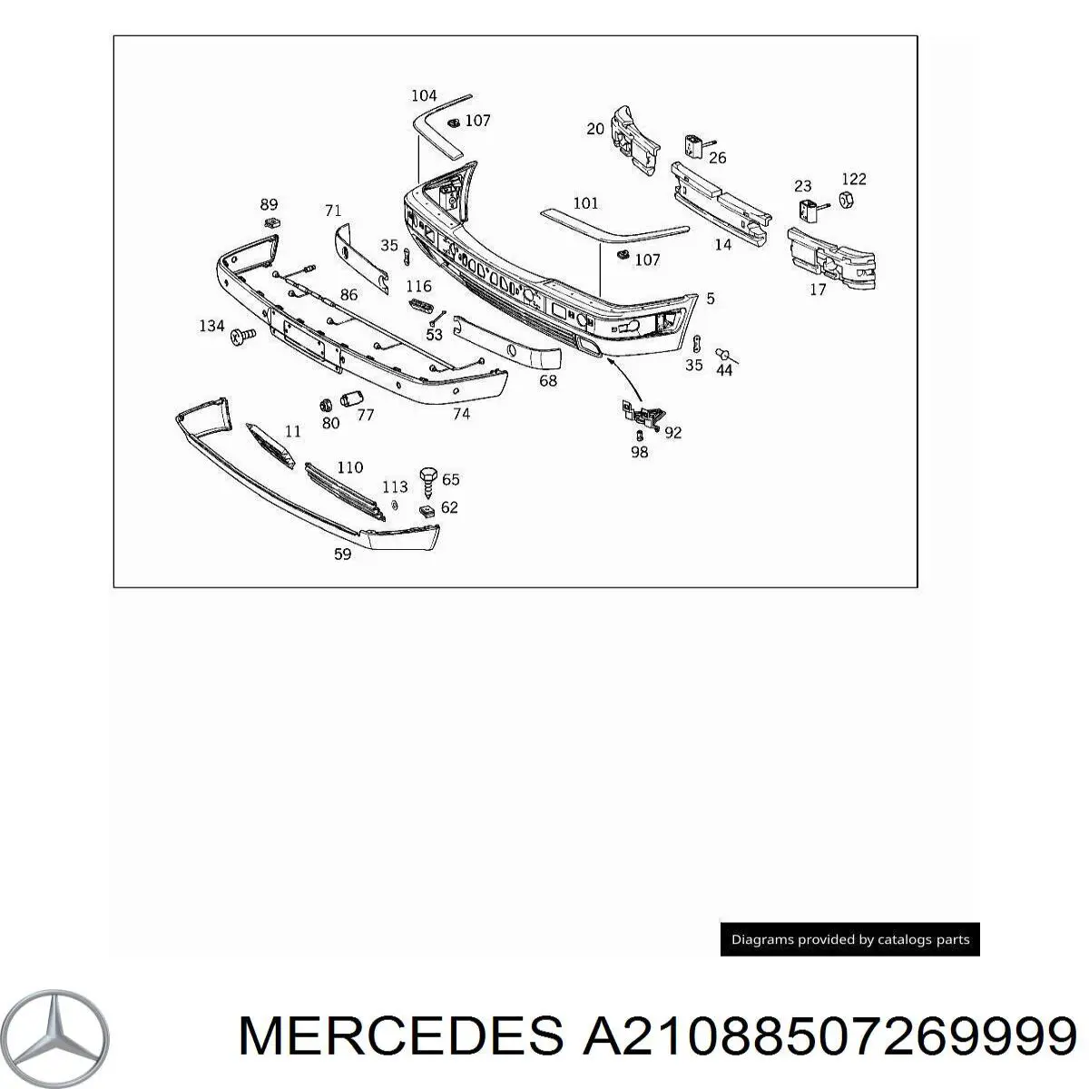 Накладка форсунки омывателя фары передней A21088507269999 Mercedes