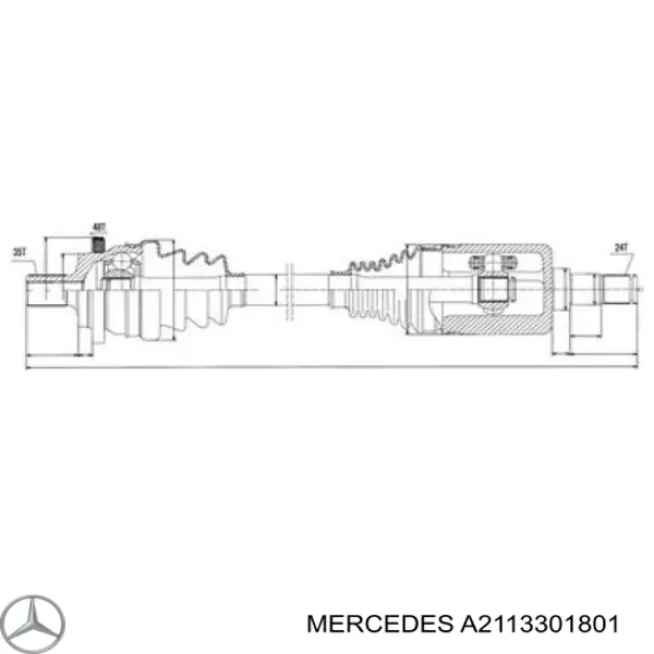 Привод передний правый Mercedes 2113301801 цена, от 90.34 USD
