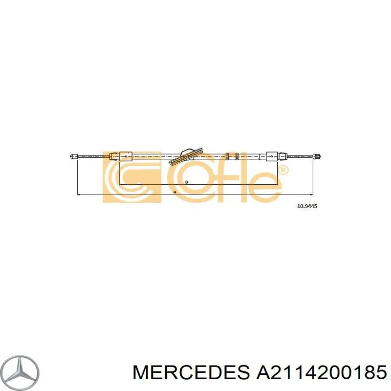 A2114200185 Mercedes cabo do freio de estacionamento dianteiro