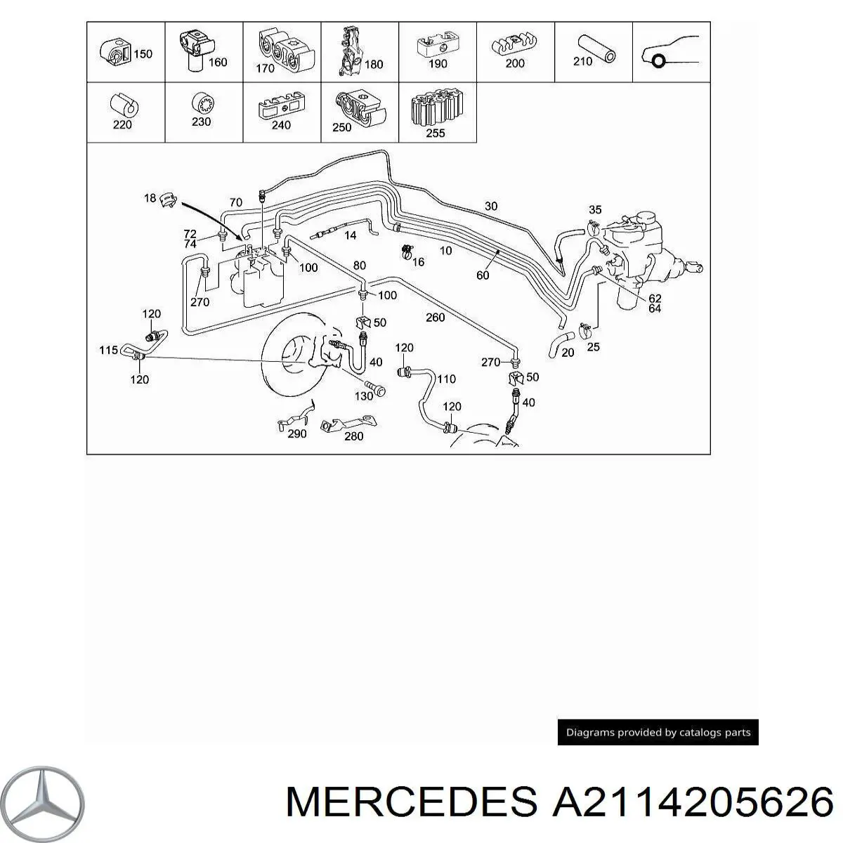 Тормозной шланг на Mercedes E (S211)