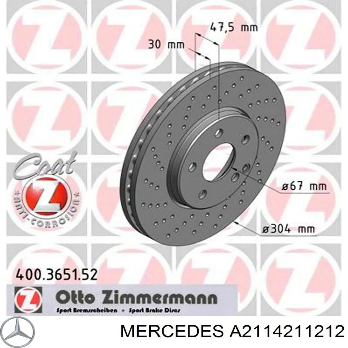 Купить A2114211212 Mercedes Ротор тормозной