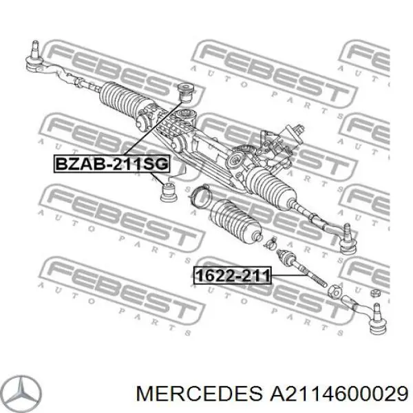 A2114600029 Mercedes сайлентблок крепления рулевой рейки