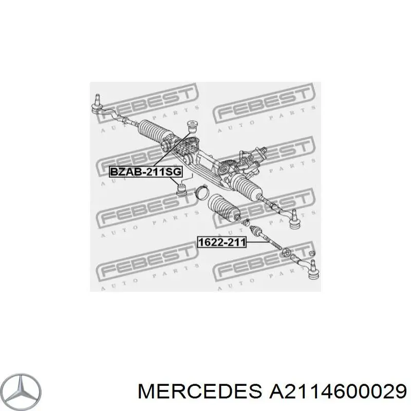 Сайлентблок крепления рулевой рейки Mercedes A2114600029