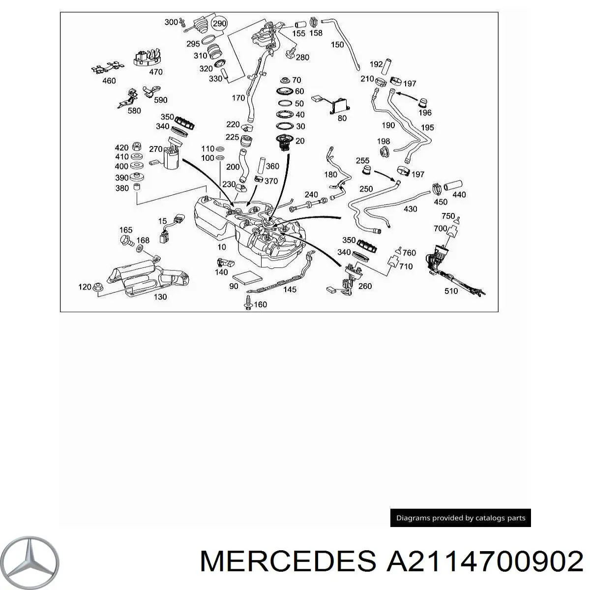 Бензобак Mercedes A2114700902 цена, от 50.67 USD