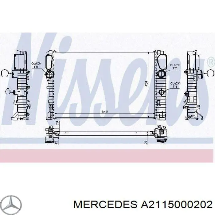 A2115000202 Mercedes радиатор