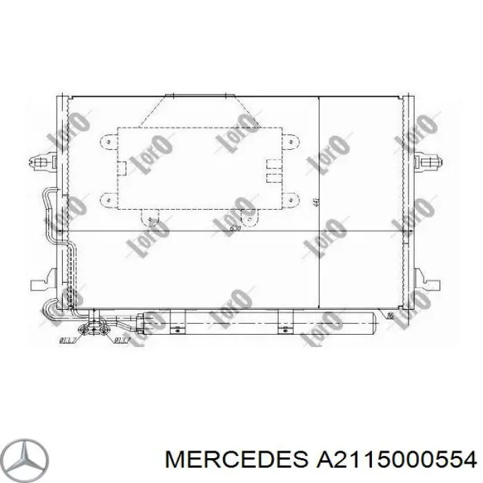 Купить A2115000554 Mercedes Радиатор системы охлаждения кондиционера