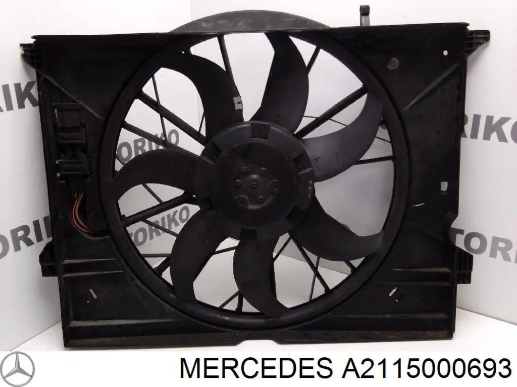 A2115000693 Mercedes ventilador elétrico de esfriamento montado (motor + roda de aletas direito)