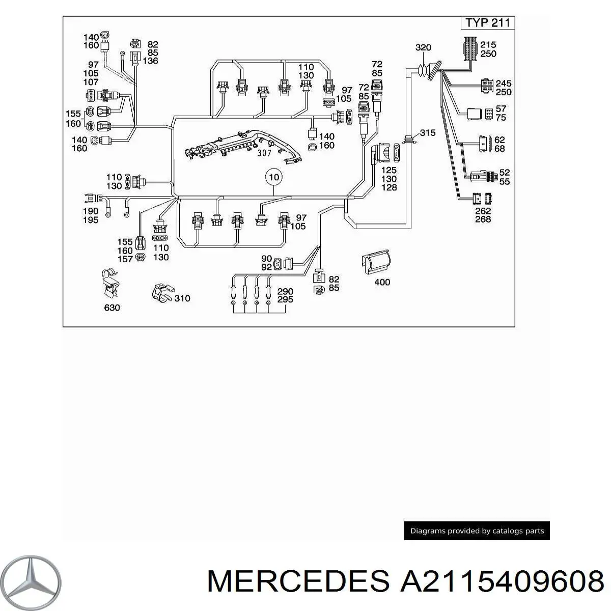 Жгут проводов моторного отсека Mercedes A2115409608 цена, от 152.03 USD