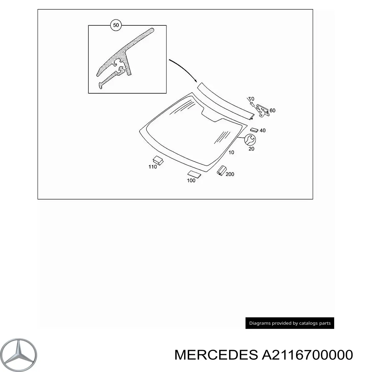 A2116700201 Mercedes pára-brisas