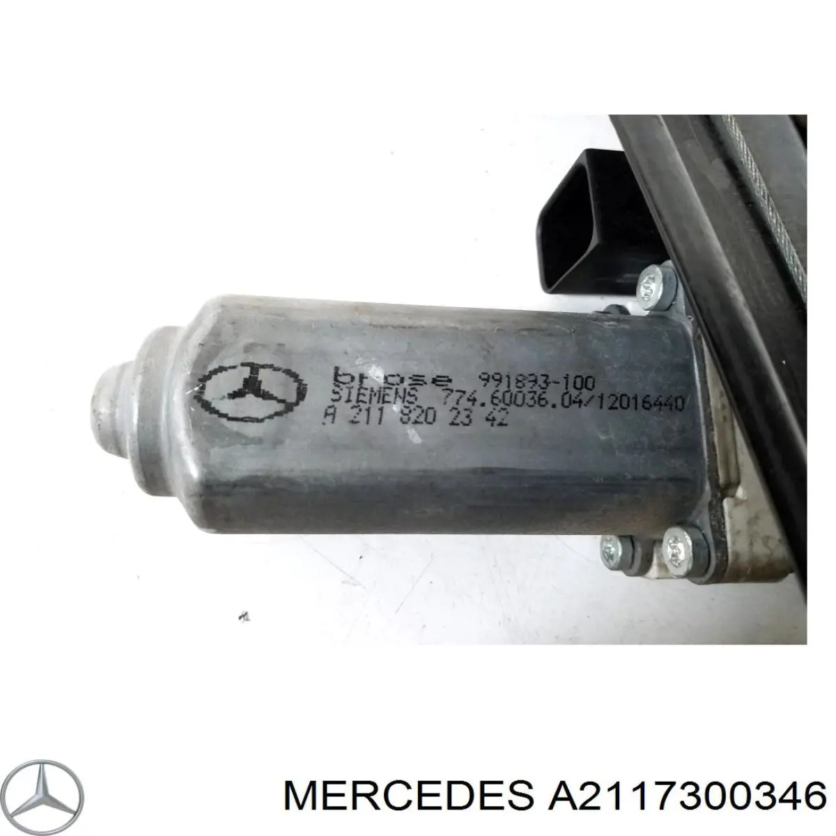 A2117300346 Mercedes mecanismo de acionamento de vidro da porta traseira esquerda