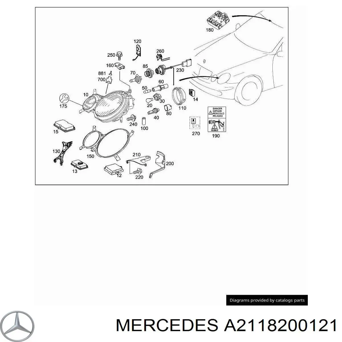 Указатель поворота зеркала, левый Mercedes 2038201321 цена, от 25.34 USD