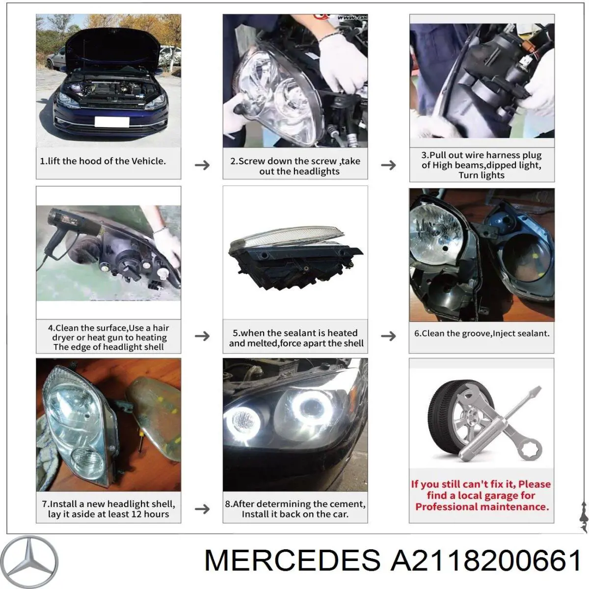 Правая блок фара Mercedes A2118200661 цена, от 4.94 USD