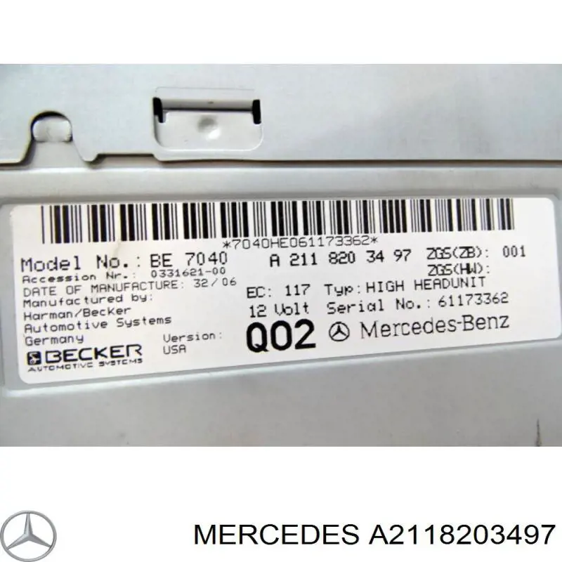  A2118203497 Mercedes