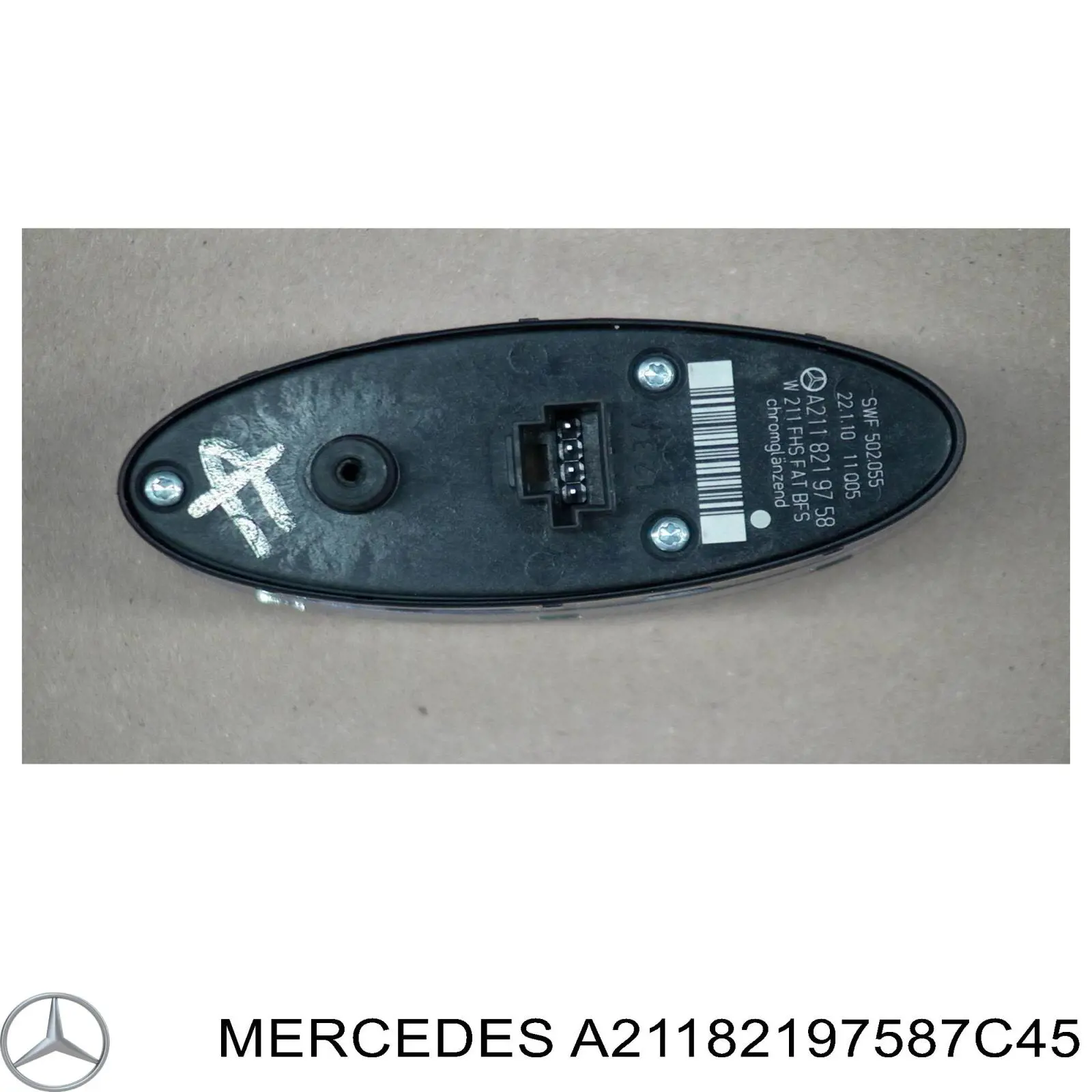 21182197587C45 Mercedes unidade de botões dianteira direita de controlo de elevador de vidro