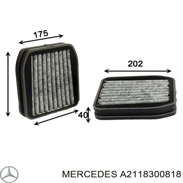 Фильтр воздушный отопителя Mercedes A2118300818 цена, от 66.81 USD