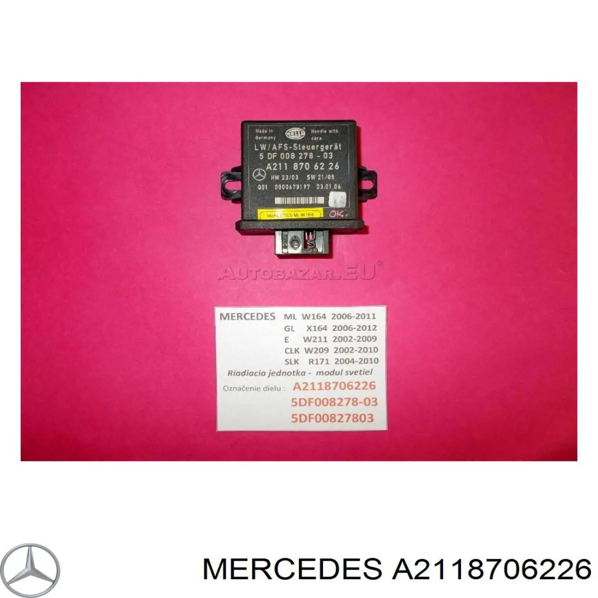 Модуль управления (ЭБУ) угла наклона фар Mercedes A2118706226 цена, от 12.85 USD