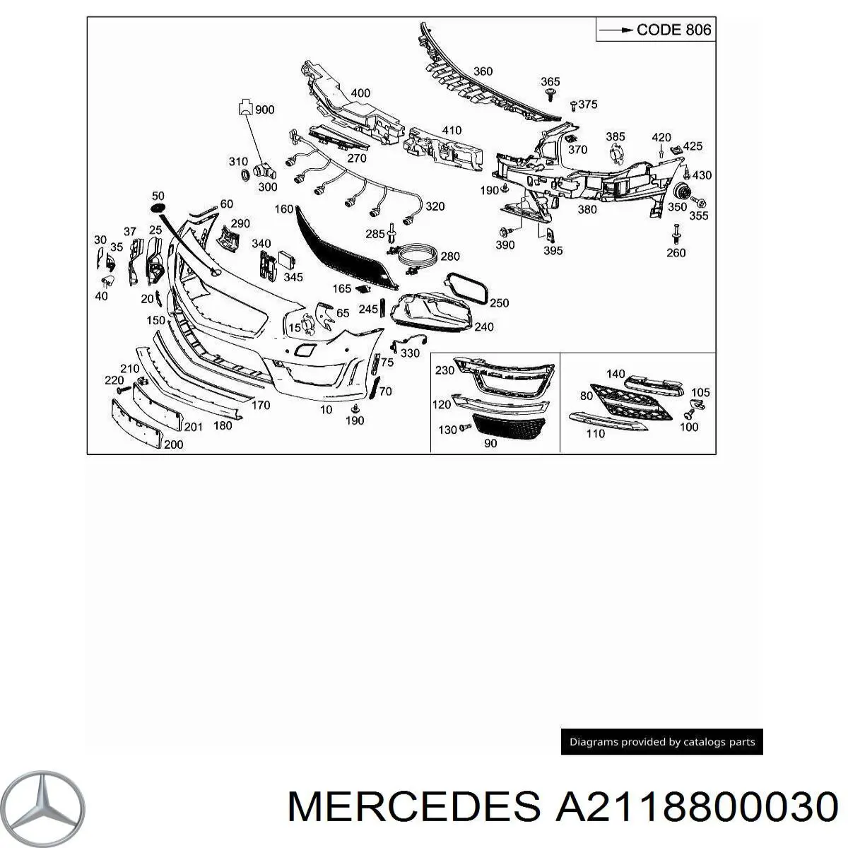 Купить 2118800030 Mercedes Кронштейн крепления крыла переднего передний
