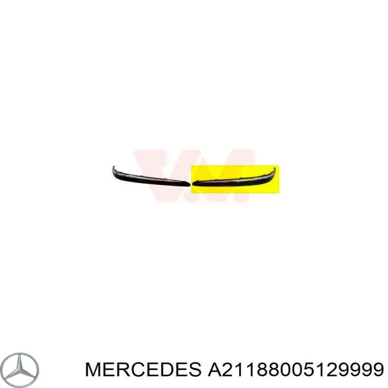 A21188005129999 Mercedes moldura esquerda do pára-choque dianteiro