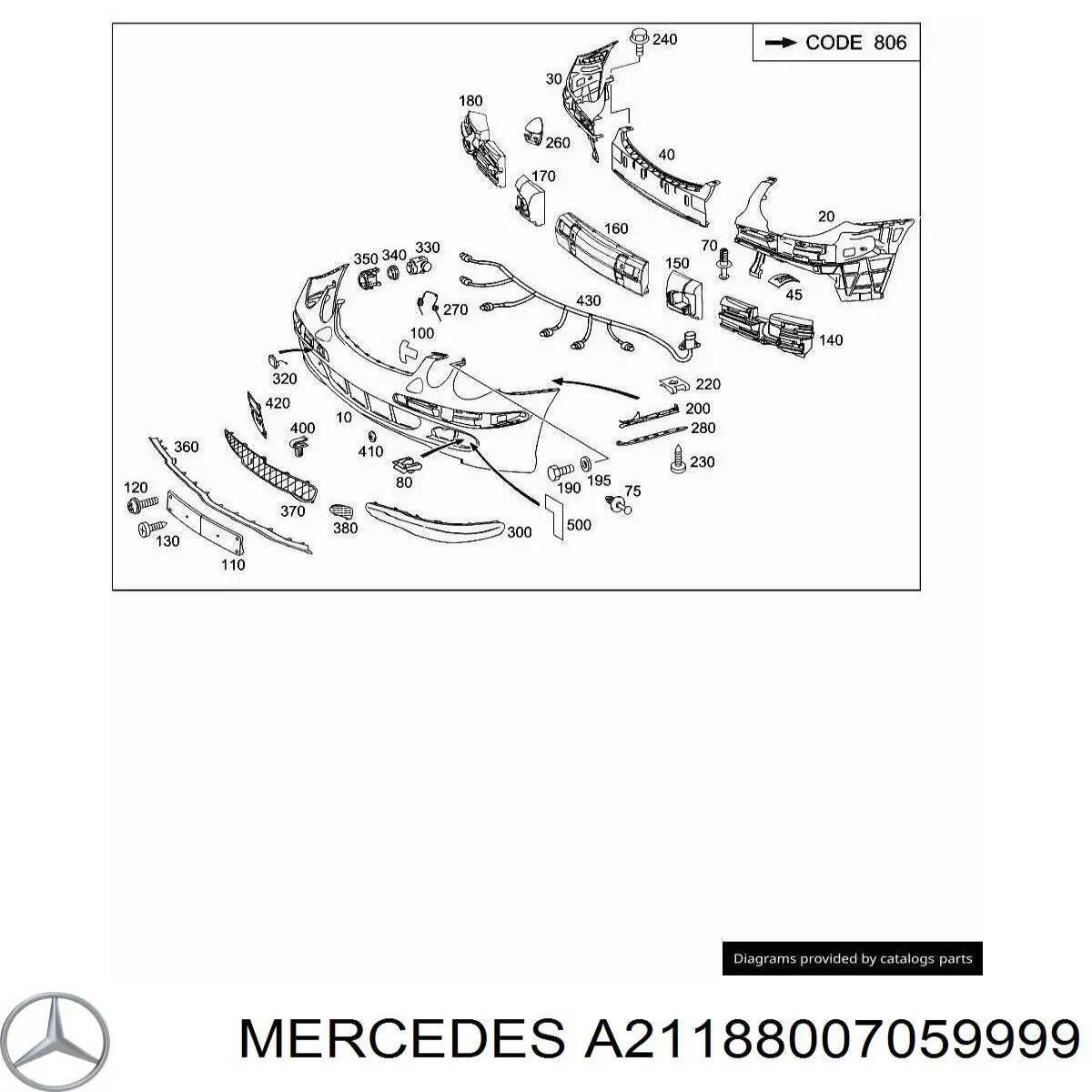 A21188007059999 Mercedes накладка форсунки омывателя фары передней