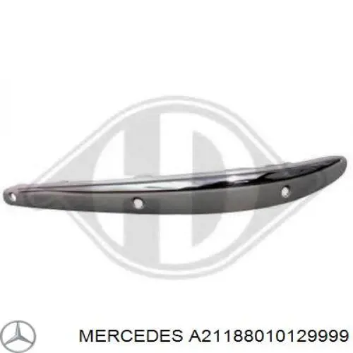 A21188010129999 Mercedes moldura direita do pára-choque dianteiro