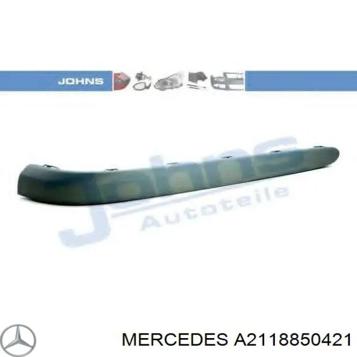 A2118850421 Mercedes placa sobreposta do pára-choque traseiro direito