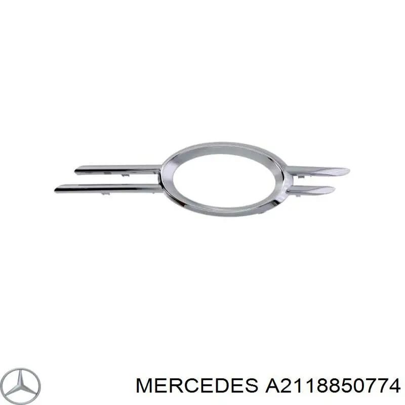 A2118850774 Mercedes ободок (окантовка фары противотуманной левой)