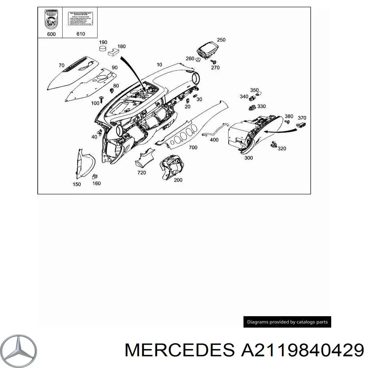  Mercedes A2119840429 цена, от 2.34 USD