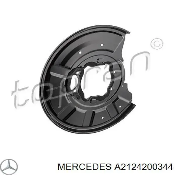 A2124200344 Mercedes proteção esquerda do freio de disco traseiro