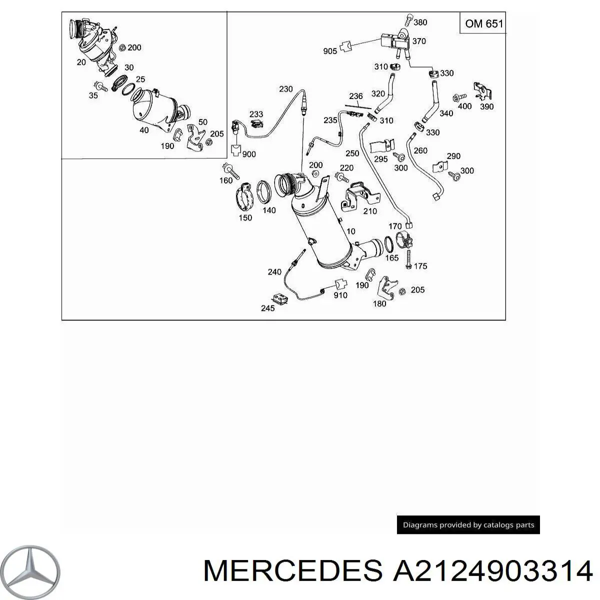 A2124903314 Mercedes convertidor - catalisador