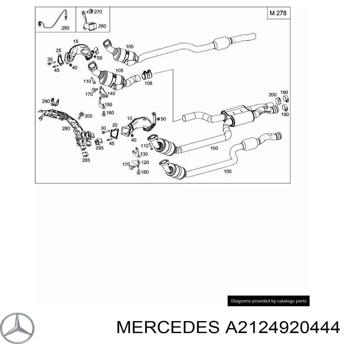 A2124920444 Mercedes подушка крепления глушителя