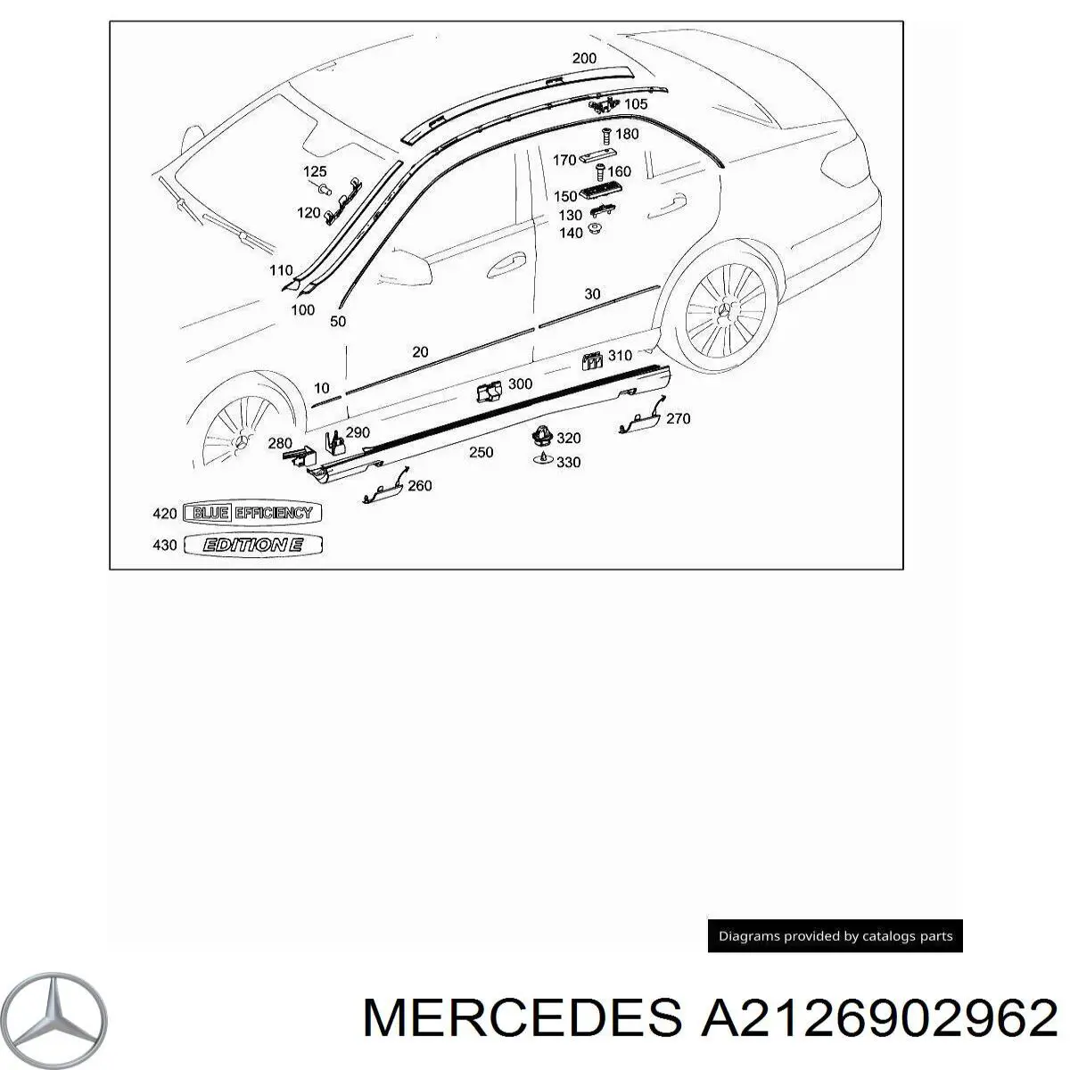 Молдинг задней левой двери A2126902962 Mercedes